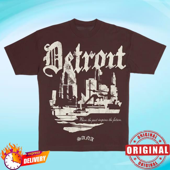 Official Sana Detroit Red Wings Sana Detroit Distressed 3D Detroit Tees - Brown