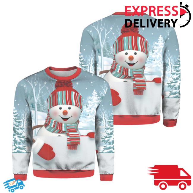 Official Be High Style Store Snowman Christmas Ugly Christmas Hoody All Over Printed