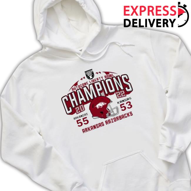 Arkansas 55 53 Kansas 2022 Autozone Liberty Bowl Champions Final Score Sweatshirts