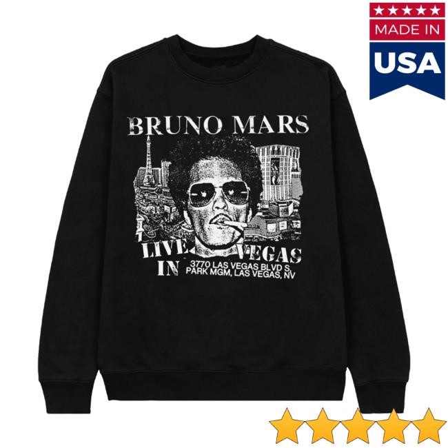 Bruno Mars Official Merch Store – Bruno Mars - Lnmt Live In Vegas Vitage Sweatshirts