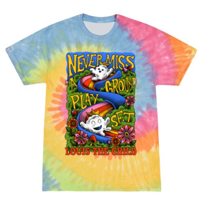 Louis The Child Official Merch Store Never Miss A Play Ground Set - Tie Dye Short Sleeve TShirt Louis The Child Clothing