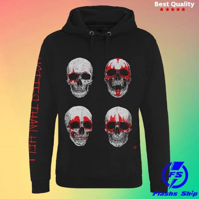 Kiss Hotter Than Hell Skulls Hoodies Kiss Band Official Merch Store