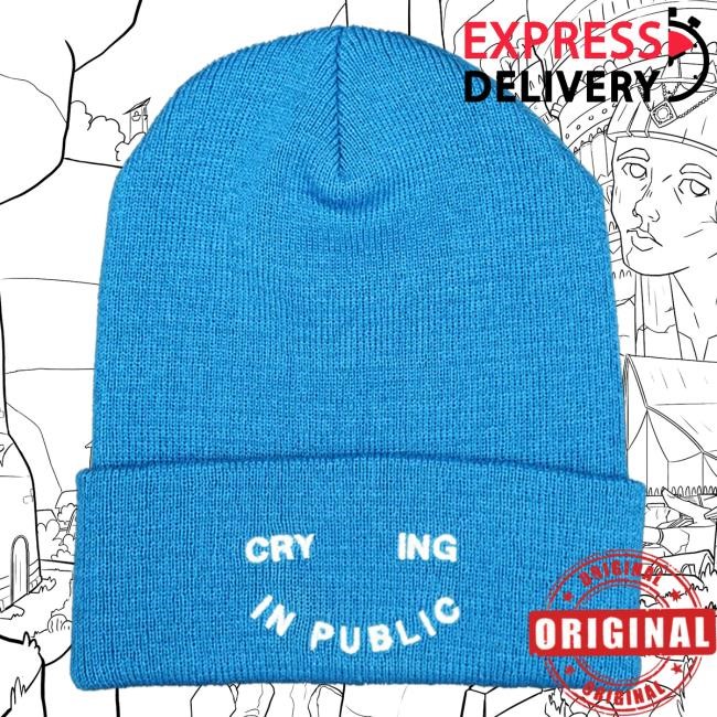 Hello Merch Madi Diaz Crying In Public Blue Beanie HelloMerch