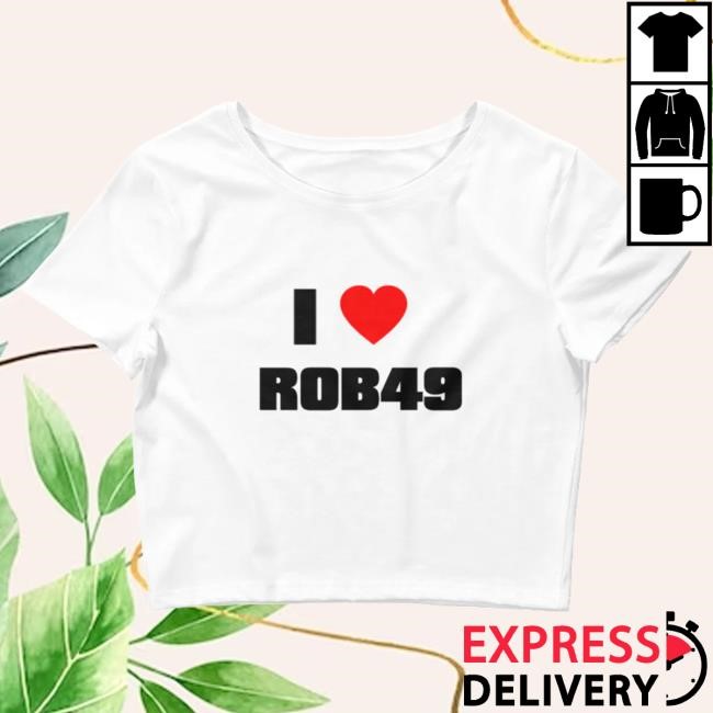 Official Interscope Records Merch Store Rob49 "I Love Rob49" Crop Top Popover Shirt