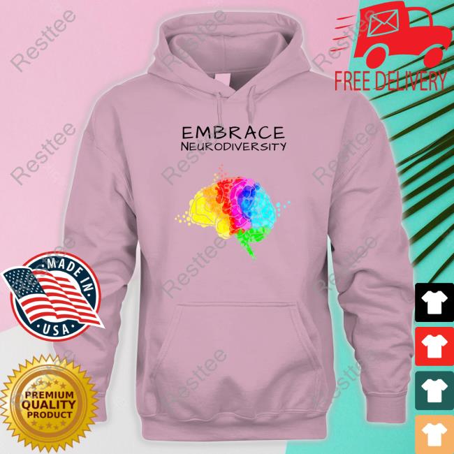 Black Embrace Neurodiversity WholesomeMemes T-Shirt Official Black Embrace Neurodiversity Hoodie