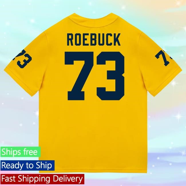 The M Den Michigan Wolverines #73 Ben Roebuck Student Athlete Maize Football Jersey Hot Shirt