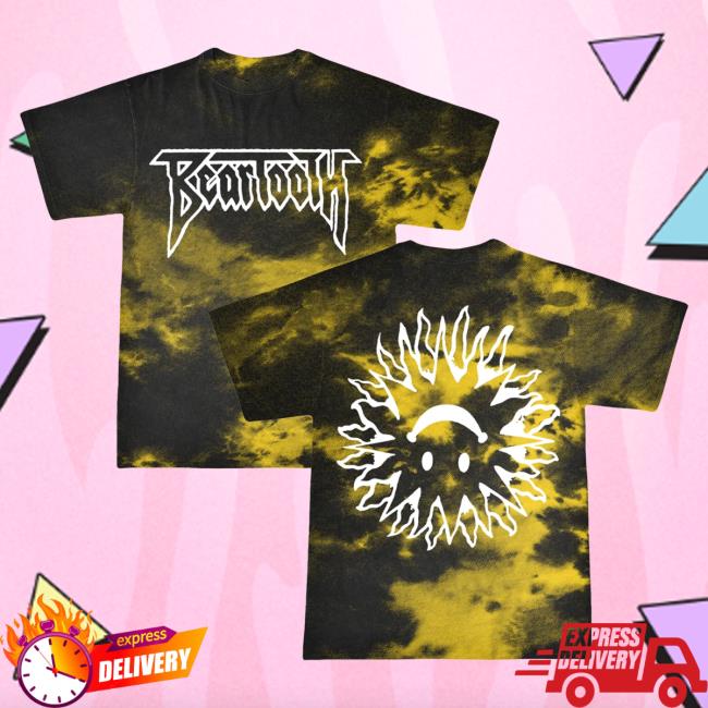 Official Beartooth Band Clothing Beartooth Clothing Beartooth Sun On My Back Dye Hot Shirt Beartoothband