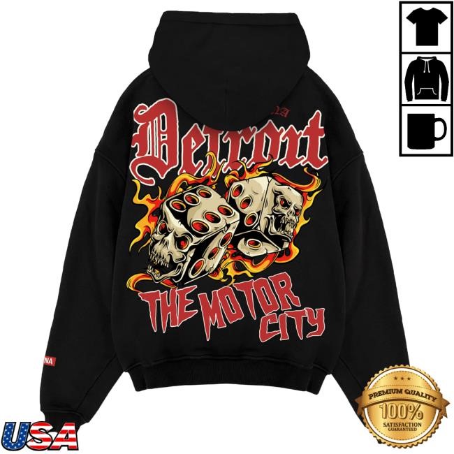 Official Sana Detroit Merch Store Motor City Dice Hood - Black SanaDetroit