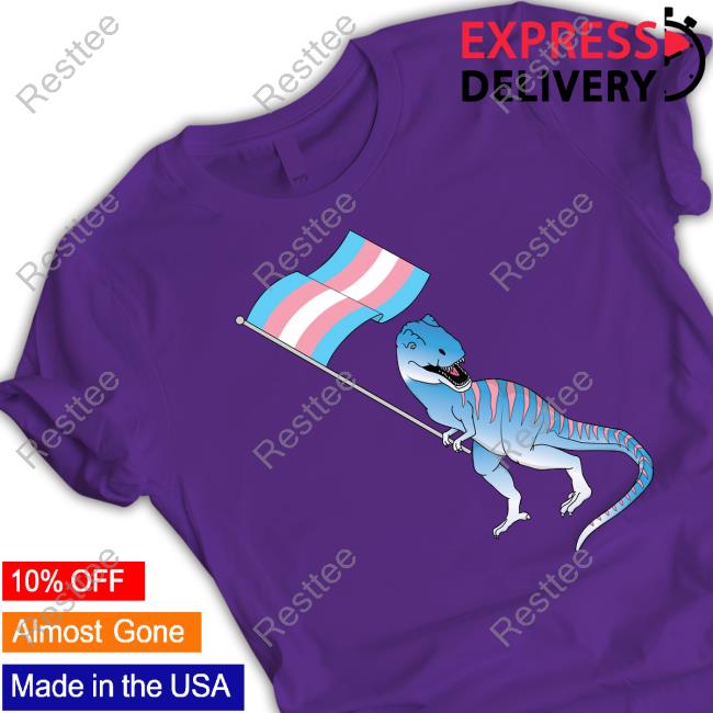 Official Trans Dinosaur Pride Flag Lbgt Gay Lesbian Tee Shirt