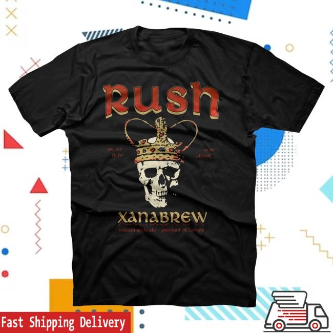Official Rush Band Xanabrew Black Popover Shirt