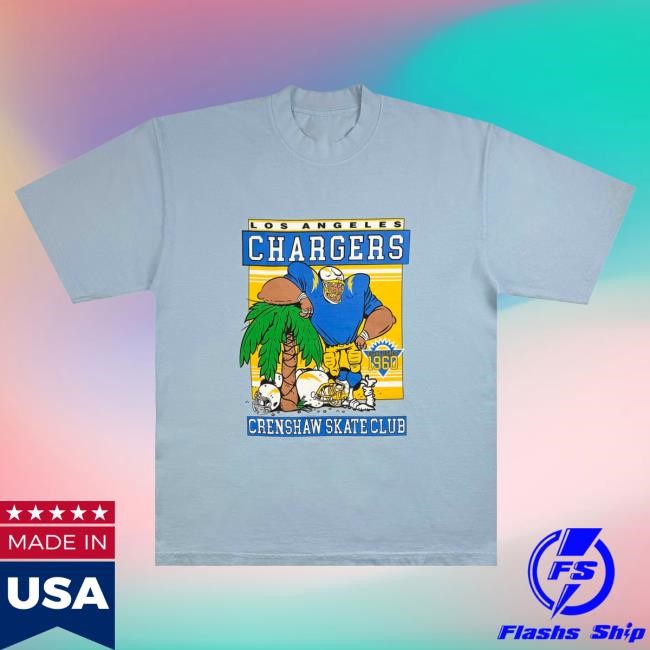Official Crenshaw Skate Club Csc X La Chargers Palm Tees Official Crenshaw Skate Club Csc X La Chargers Palm New Shirt