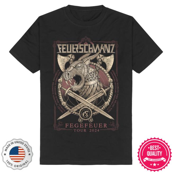 Feuerschwanz Merch Store | Fegefeuer Tour 2024 Tees Black | Feuerschwanz Offizieller Shop