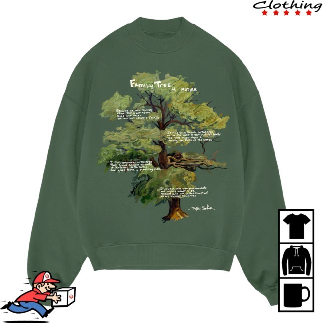Family Tree Green Pullover Crewneck Sweatshirt - 2PAC Official Store Family Tree Green Sweatshirt - 2PAC Official Store