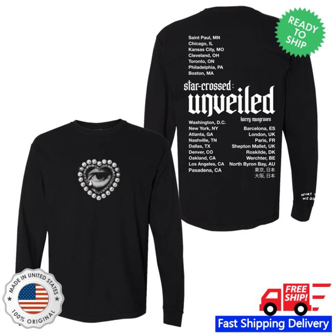Official Kacey Musgraves Merch Store KaceyMusgraves Star-Crossed: Unveiled Black World Tour Shirt 2024 Kacey Musgraves Apparel Clothing Shop
