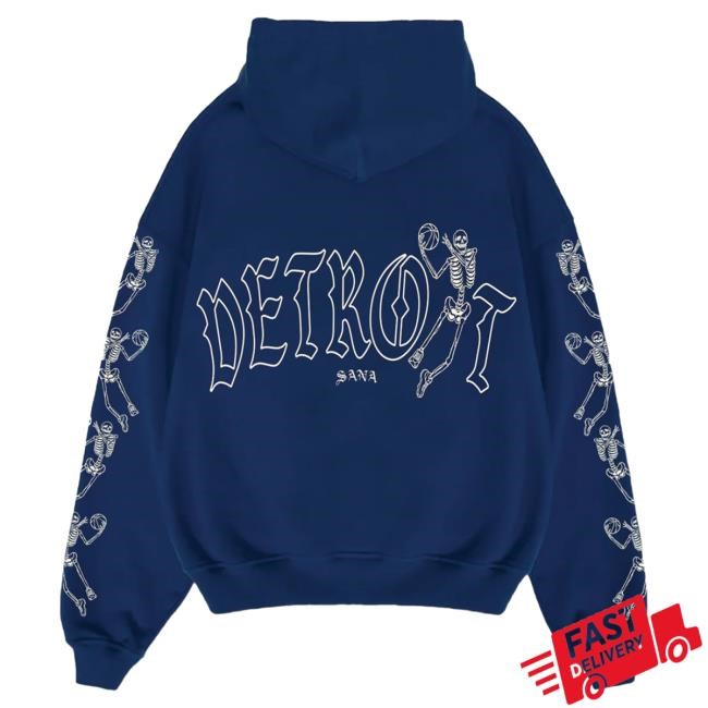 Official Sana Detroit Merch Store Shop Skelly Hooper Core Hood - Blue