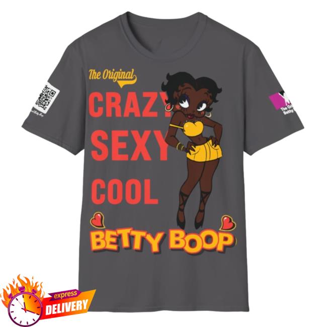 Official Betty Boop Crazy Sexy Cool New Shirt Charcoal