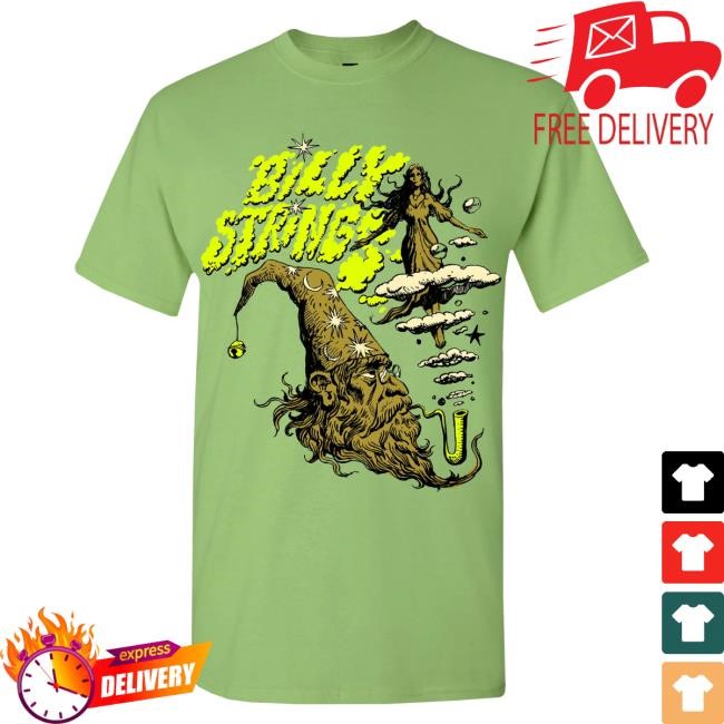 Official Billy Strings Merch Store Shop Billy Strings Online Exclusive: Green Wizard Head Tee (Maarten Donders)