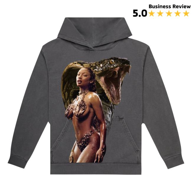 Official Megan Thee Stallion Merch Store Cobra Cover Sweater - Grey Megan Thee Stallion Clothing Shop MeganTheeStallion
