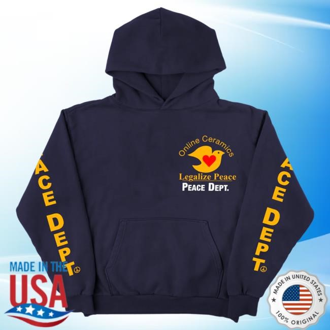 Official Online Ceramics Legalize Peace Navy Popover Hoodie