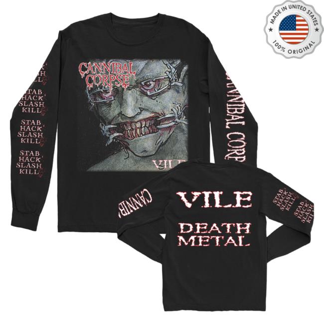 Official Cannibal Corpse Merch Store Vile Death Metal Long Sleeve Shirts Black CannibalCorpse