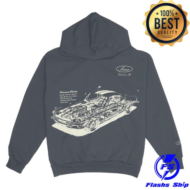 Official Sana Detroit Red Wings Sana Detroit '67 Mustang Shirt New - Dolphin Blue