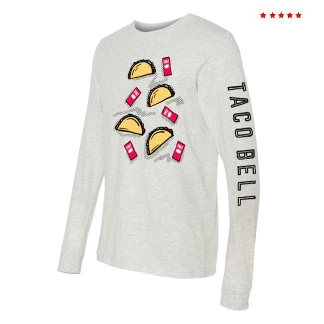 Official Taco Bell Apparel Clothing Store Shop Taco Bell Fire Sauce Packet and Tacos Long Sleeve New Shirt Tacobell Merch Official Taco Bell Apparel Clothing Store Shop Taco Bell Fire Sauce Packet and Tacos Long Sleeve New Shirt Tacobell Merch