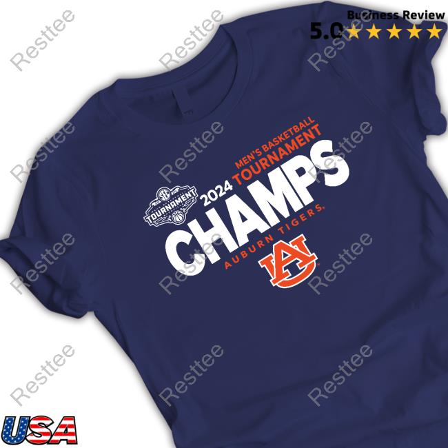 Official Auburn Tigers Blue 84 2024 Sec Men's Basketball Conference Tournament Champions Locker Room T Shirt - Navy