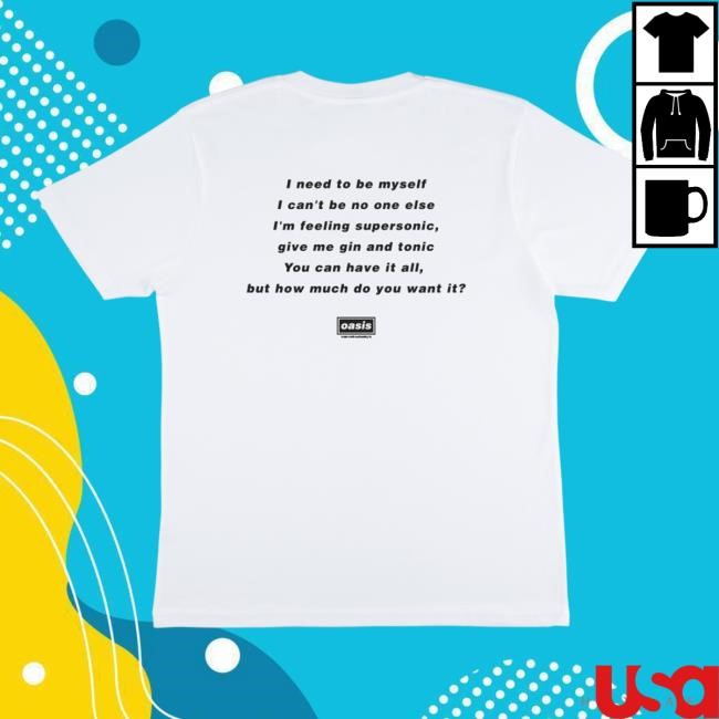 Oasis Merch Supersoni White Short Sleeve Tee Oasis Shop