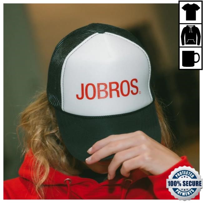 Official Jonas Brothers Merch Jobros Trucker - Bi-Color Hat Black+White+Red
