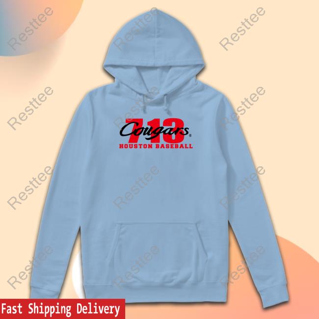 713 Cougars Houston Baseball Hooded 713 Cougars Houston Baseball Long Sleeve T Shirt