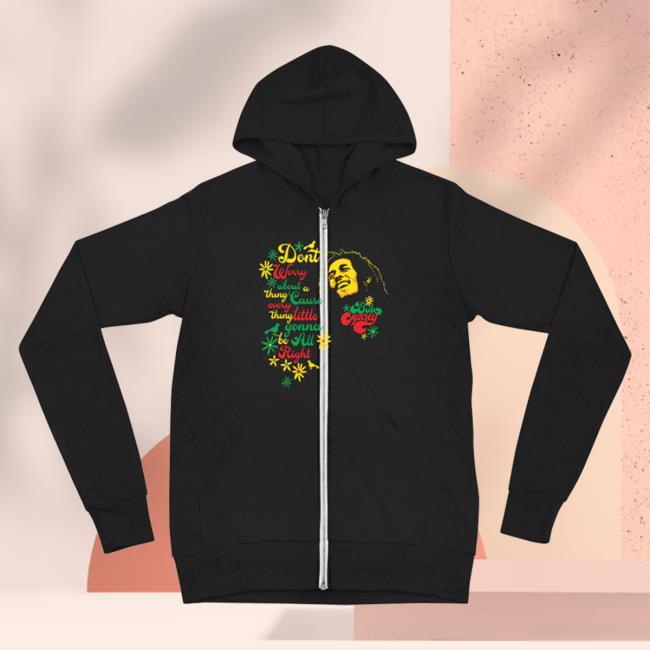 Official Bob Marley Merch Store Shop Bob Marley Three Little Birds Zip Up Attractive Hoodie