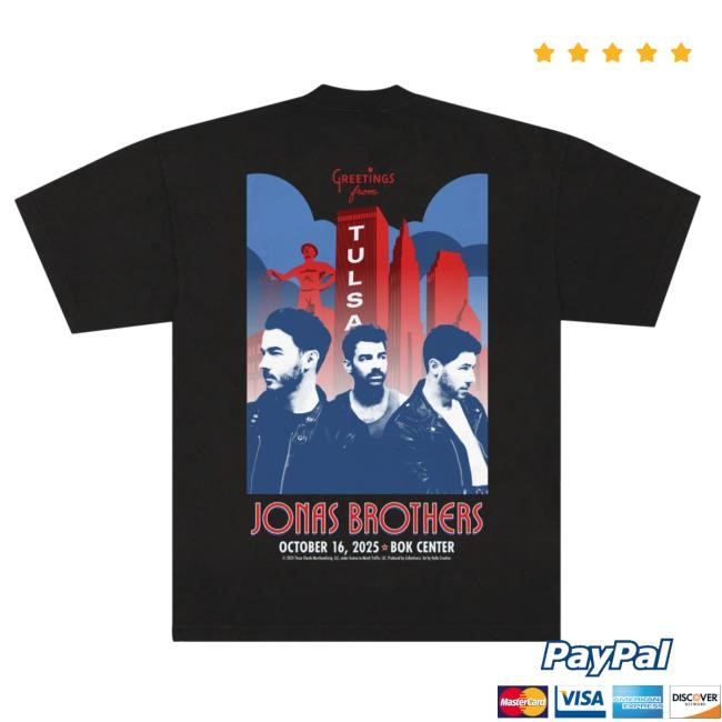 Official Jonas Brothers Merch Store Shop Greetings From Your Hometown - Tulsa, OK Top Shirt JonasBrothers
