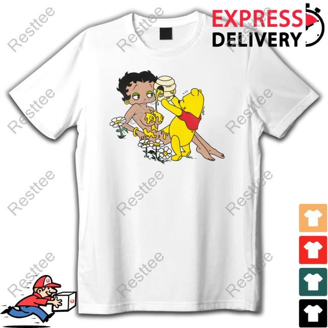 Pooh Pouring Honey On Betty Boop Long Sleeve T Shirt