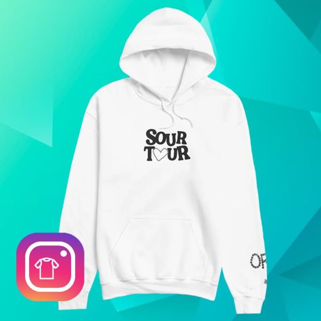 Official Olivia Rodrigo SOUR tour Hooded Sweatshirt in white