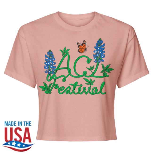 Acl Merch 2025 Women's Bluebonnet Lineup Crop Top Shirt Austin City Limits Music Festival Acl Merch 2025 Women's Bluebonnet Lineup Crop Shirt Austin City Limits Music Festival