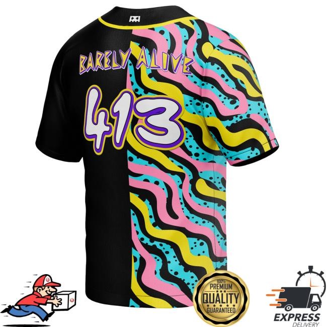 Barely Alive - Black Memphis Jersey Barely Alive Merch Barely Alive - Black Memphis Baseball Jersey Barely Alive Merch
