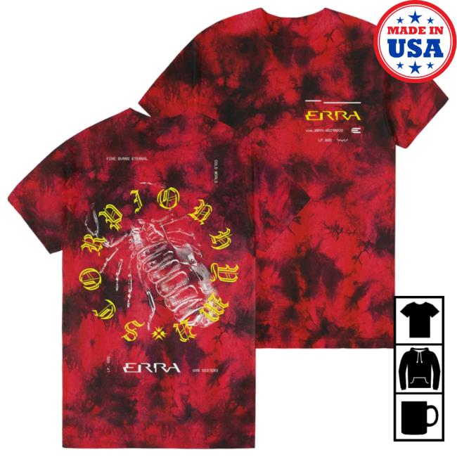 Official Erra Merch Scorpion Red Dye Shirt New