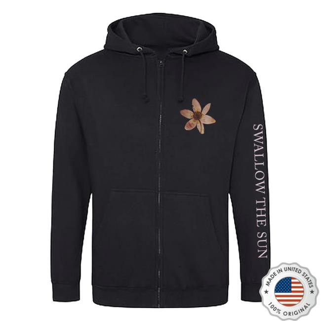 Swallow The Sun Moon Flowers Zip Pullover Hoodie Swallow The Sun Official Merch