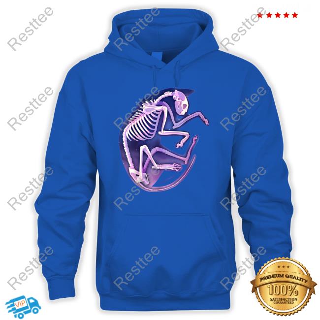 Wingedwolf94 Skeleton Galaxy Cat Hooded Sweatshirt Official Wingedwolf94 Skeleton Galaxy Cat Shirts