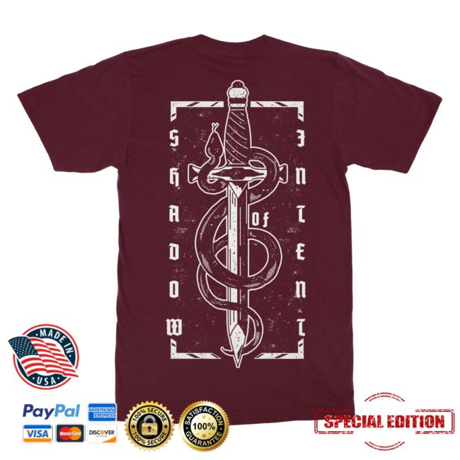 Official Indie Merch Store Shadow Of Intent Snake Dagger Tee Maroon Indiemerchstore