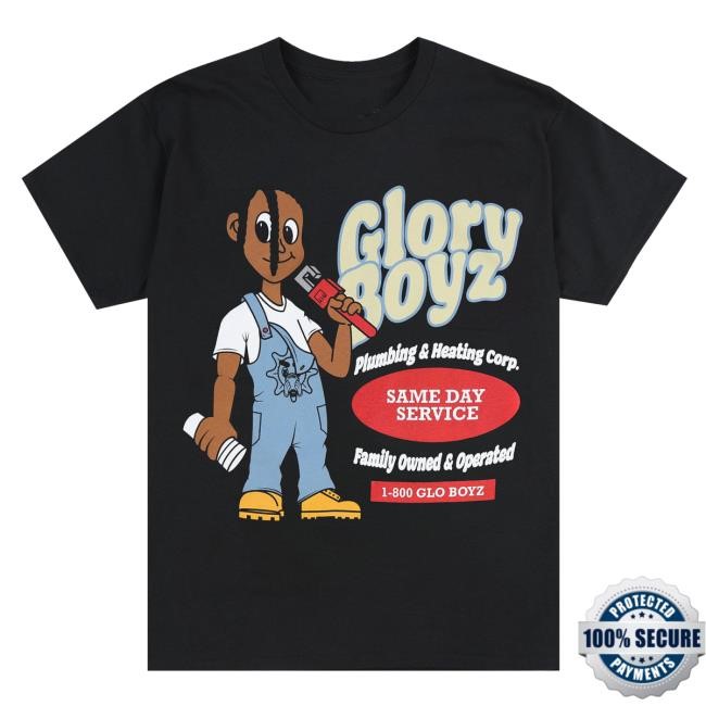 Glory Boyz Plumbing Co T-Shirts (Black) - Glo Gang Worldwide Merch - Official Online Store