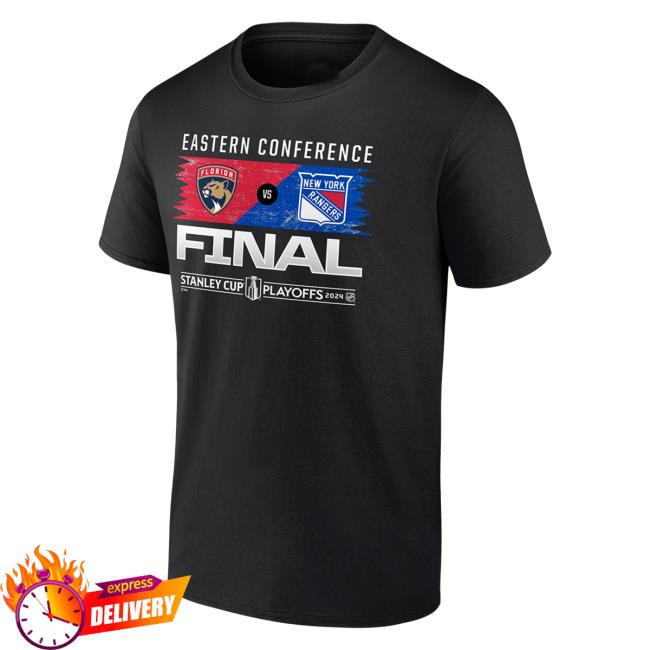 Official Florida Panthers vs. New York Rangers 2024 Eastern Conference Final Matchup Tee Shirt