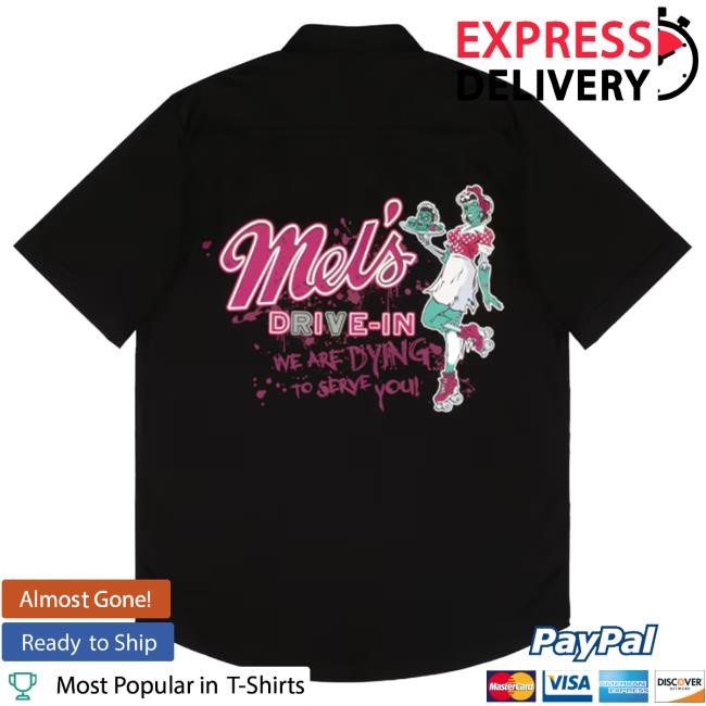 Official Halloween Horror Nights 2025 Mel's Die-In Adult Camp Top Shirt