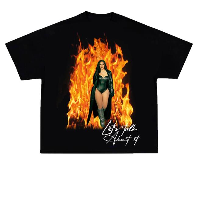 Official Queen Naija Store Queen Naija Let's Talk About It Flame Tee