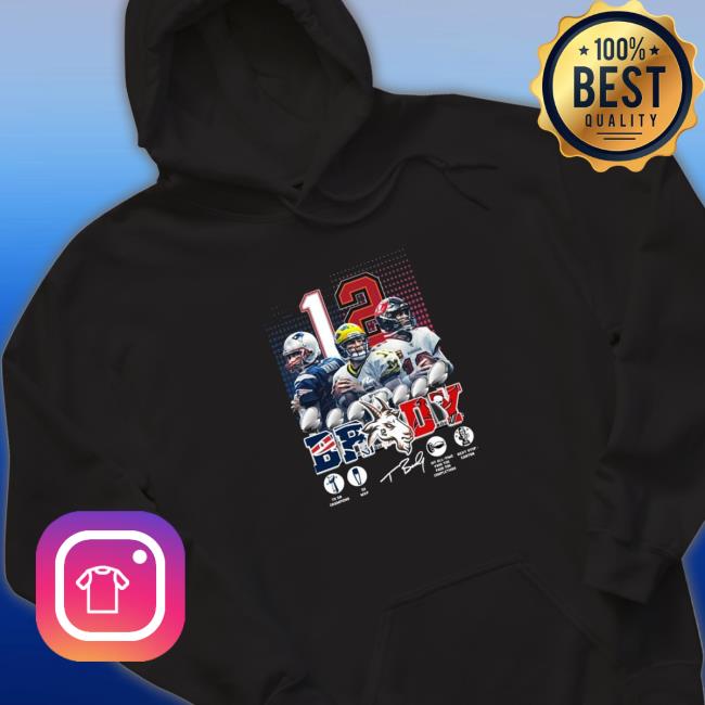 Official New England Patriots vs Tampa Bay Buccaneers Tom Brady 12 2022 signature Hooded Sweatshirt