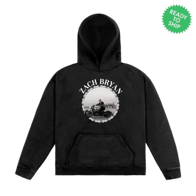 ZB Motorcycle Black Hoodie Sweatshirt Zach Bryan Shop