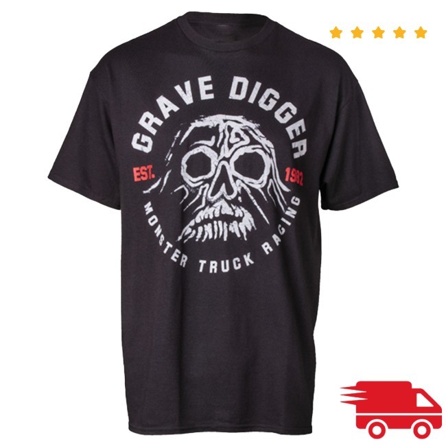 Monsterjamsuperstore New! Grave Digger Retro Ghost Tee Shirt Monsterjamsuperstore New! Grave Digger Retro Ghost Tee Shirt