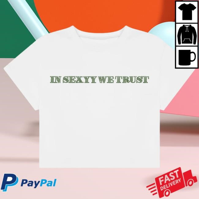 Sr 4 President | Sexyy Red Official Merch Store | In Sexyy We Trust Rhinestone Crop Top Shirt Sexyy4president Shop