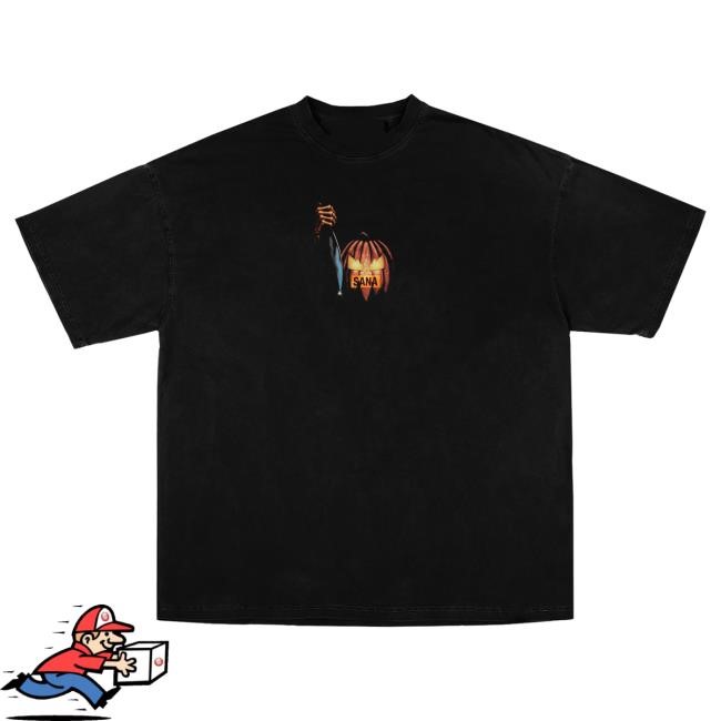 Official Sana Detroit Apparel Sana X Halloween Pumpkin Slash Tees- Black SanaDetroit