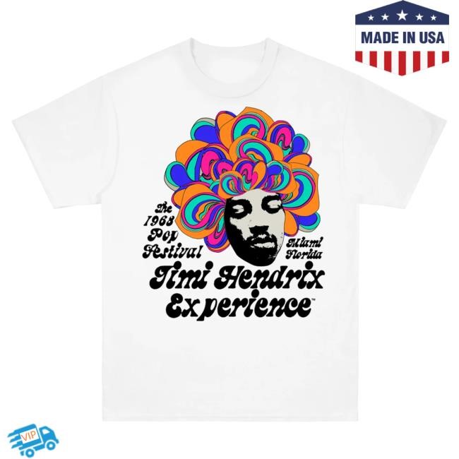 Official Jimi Hendrix Merch Store Jimi Hendrix 1968 Pop Festival White Shirts